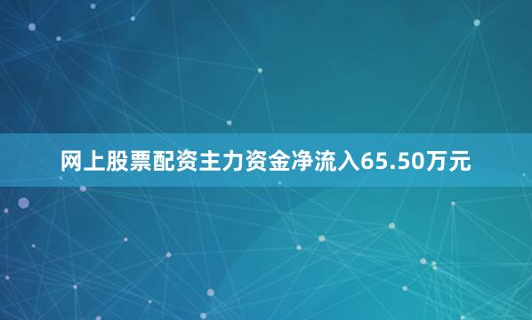 网上股票配资主力资金净流入65.50万元